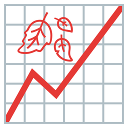 fallen leaf and chart increasing