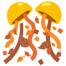 fallen leaf and confetti ball