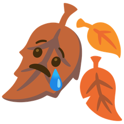 fallen leaf and crying face