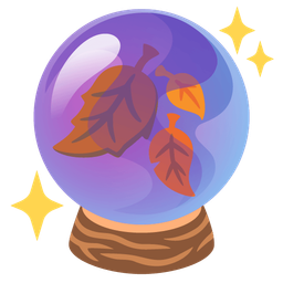 fallen leaf and crystal ball