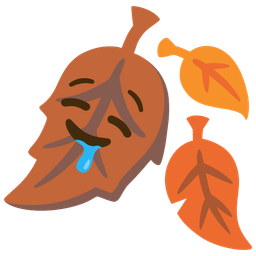 fallen leaf and drooling face