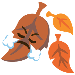 fallen leaf and face with steam from nose