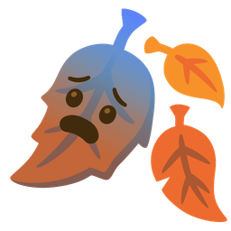 fallen leaf and fearful face