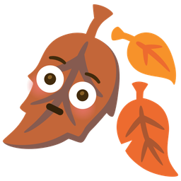 fallen leaf and flushed face