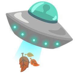 fallen leaf and flying saucer