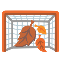 fallen leaf and goal net