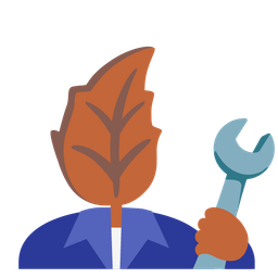 fallen leaf and hammer and wrench