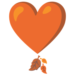 fallen leaf and heart exclamation