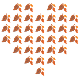 fallen leaf and heart suit