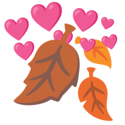 fallen leaf and heart with arrow