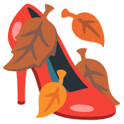 fallen leaf and high-heeled shoe