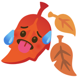 fallen leaf and hot face