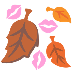 fallen leaf and kiss mark