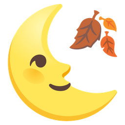 fallen leaf and last quarter moon face