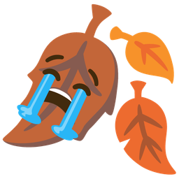 fallen leaf and loudly crying face