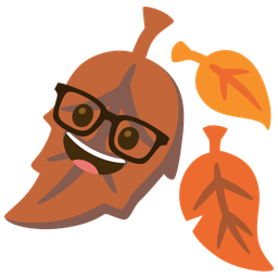 fallen leaf and nerd face
