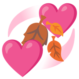 fallen leaf and revolving hearts