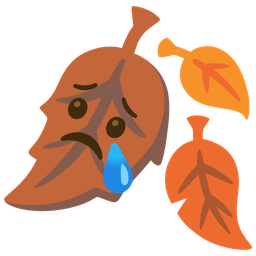 fallen leaf and sad but relieved face