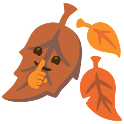 fallen leaf and shushing face