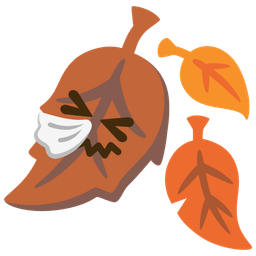 fallen leaf and sneezing face