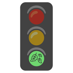 fallen leaf and vertical traffic light