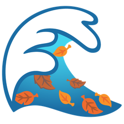 fallen leaf and water wave