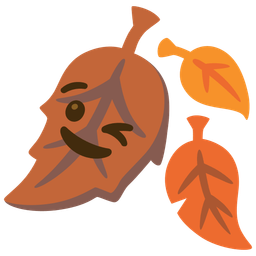 Fallen leaf and Winking face