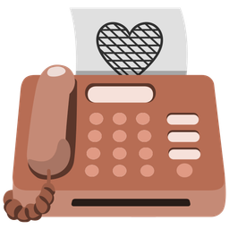 Fax machine and Brown heart