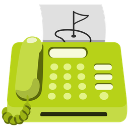 Fax machine and Flag in hole