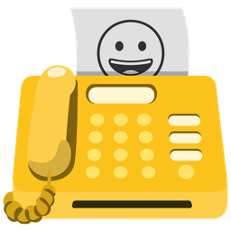 Fax machine and Grinning face