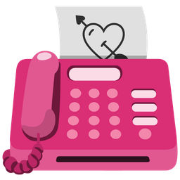 Fax machine and Heart with arrow