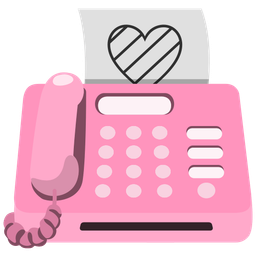 Fax machine and Pink heart