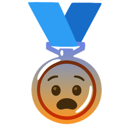 Fearful face and 3rd place medal