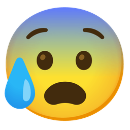 Fearful face and Anxious face with sweat