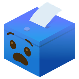 Fearful face and Ballot box with ballot
