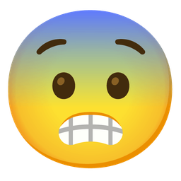 Fearful face and Beaming face with smiling eyes