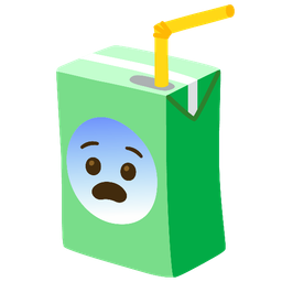 Fearful face and Beverage box