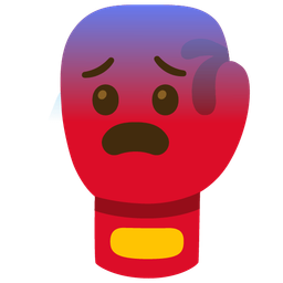 Fearful face and Boxing glove