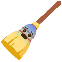 Fearful face and Broom