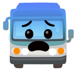 Fearful face and Bus