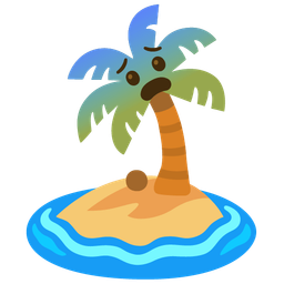 Fearful face and Desert island