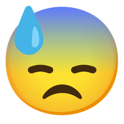 Fearful face and Downcast face with sweat