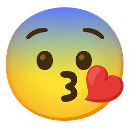 Fearful face and Face blowing a kiss