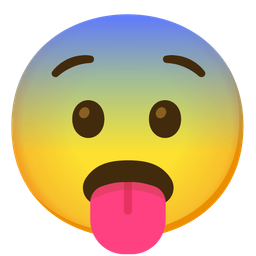 Fearful face and Face with tongue