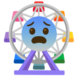Fearful face and Ferris wheel