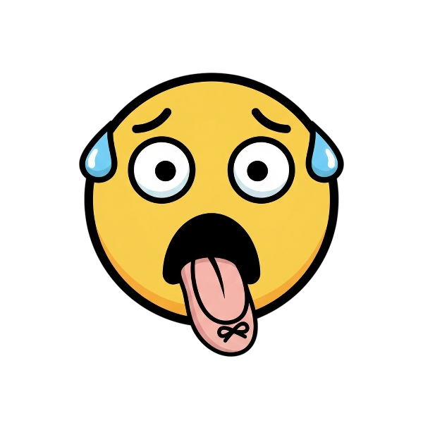 Fearful face and Flat shoe