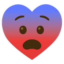 Fearful face and Heart suit