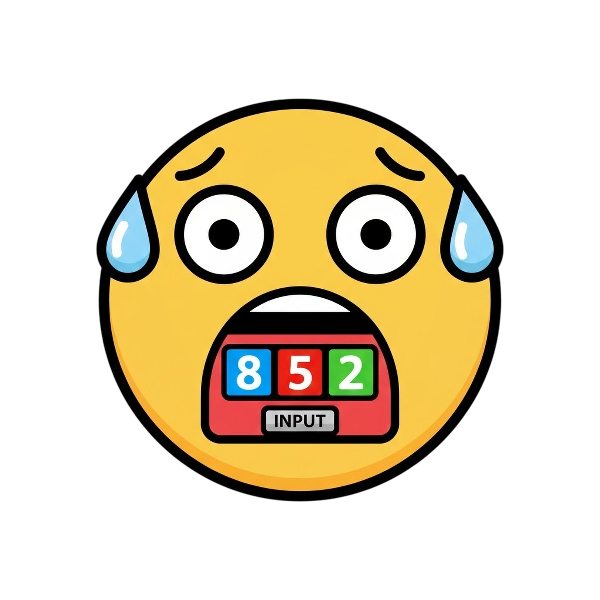 Fearful face and Input numbers