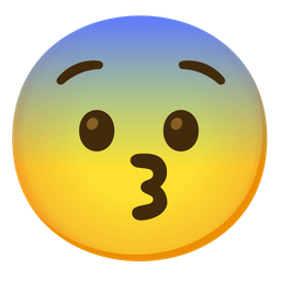 Fearful face and Kissing face with smiling eyes