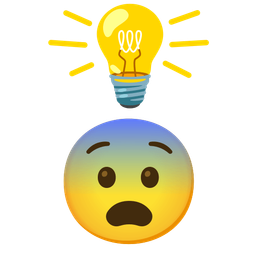 Fearful face and Light bulb